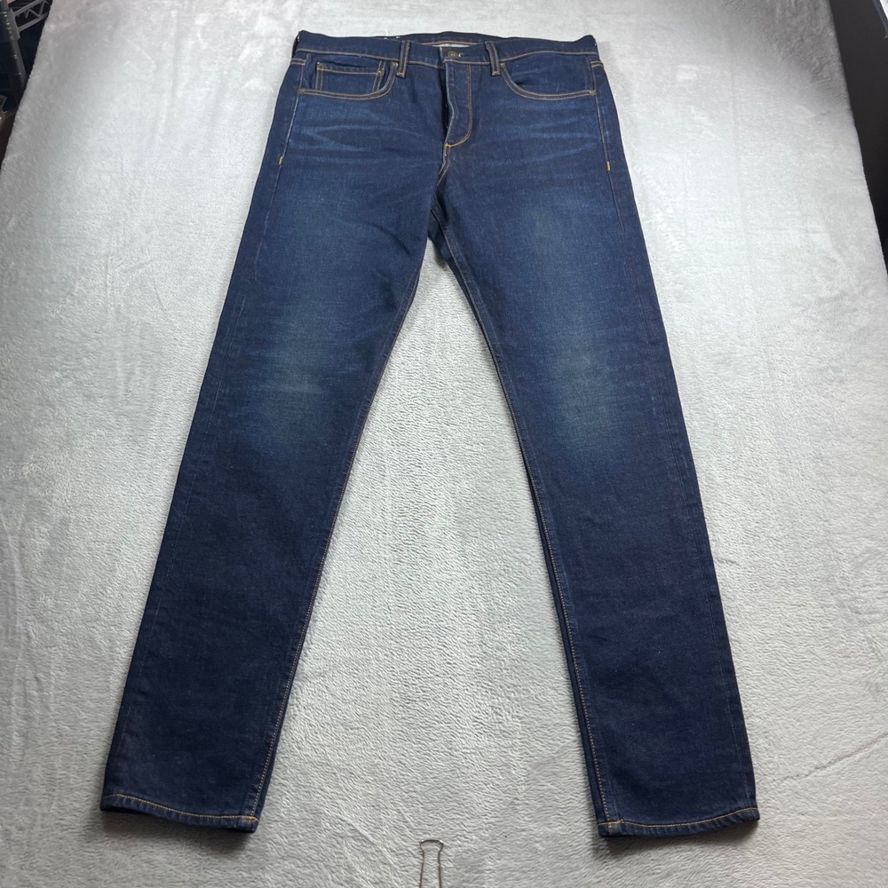 Rag & Bone Fit 2 Slim Dark Wash Indigo Button Fly Denim Jeans Mens 34